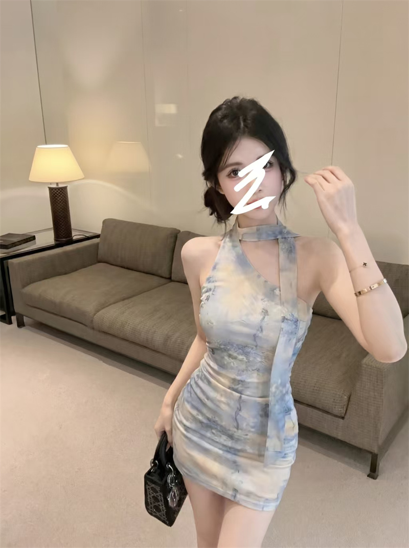 2026 Summer One-Shoulder Halter Bodycon Dress for Women - Image 2