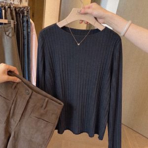 2026 Autumn Knit Sweater for Women Long Sleeve Pullover Top